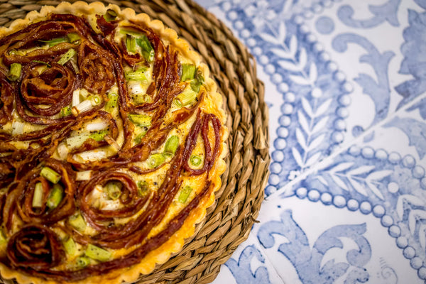quiche lorraine con lomo iberico de bellota