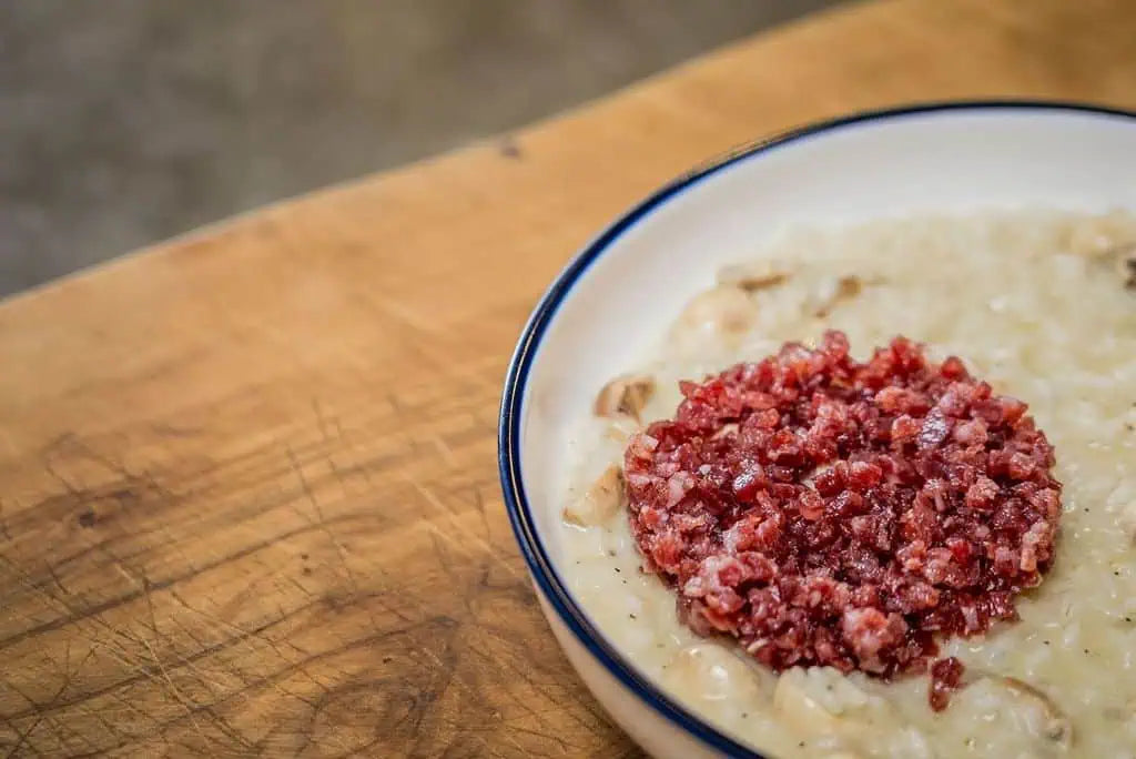 receta de risotto con salchichon iberico. arroz tradicional italiano con el sabor del mejor iberico arturo sanchez